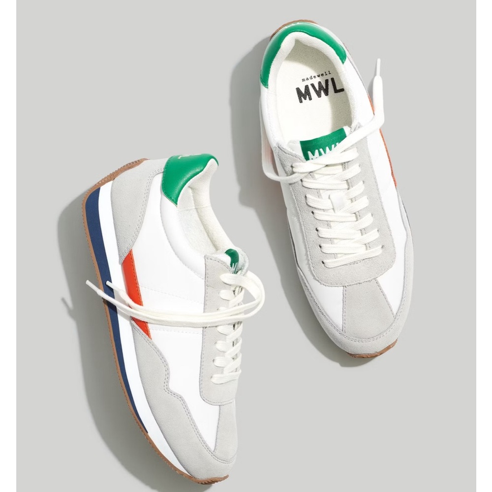 MWL Madewell White and Green Sneakers